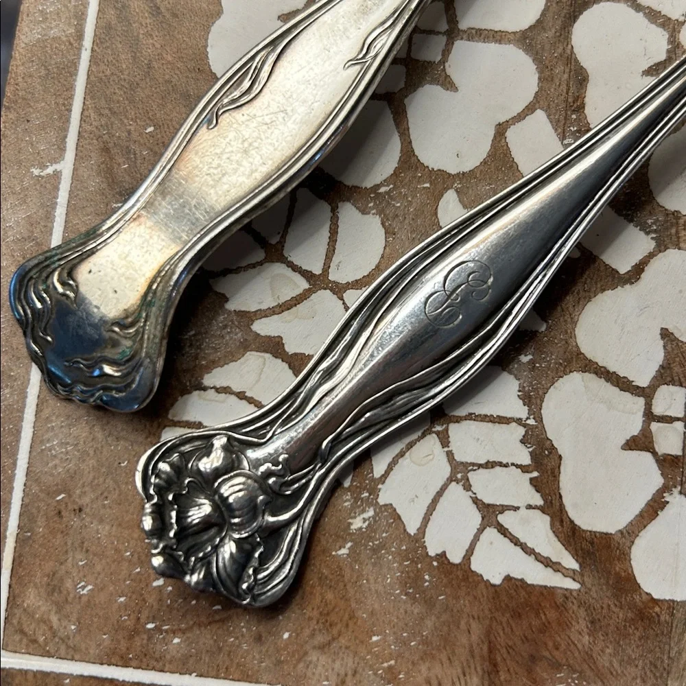 Rogers Brothers Myatic Pattern Silver Tone Serving Spoon Set - 2 in set